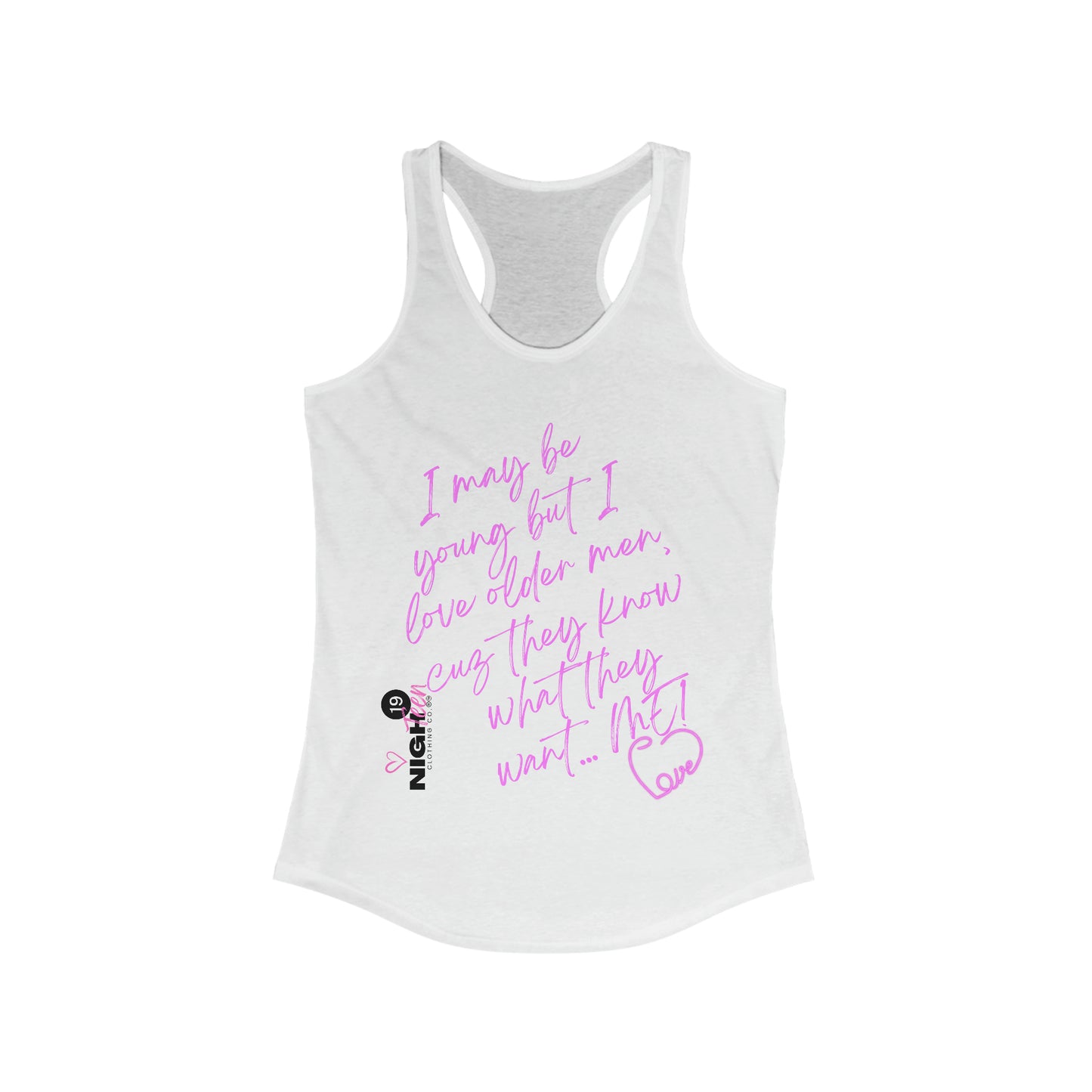 "I May Be Young" Women's Racerback Tank (Nighteen Clothing Co.)