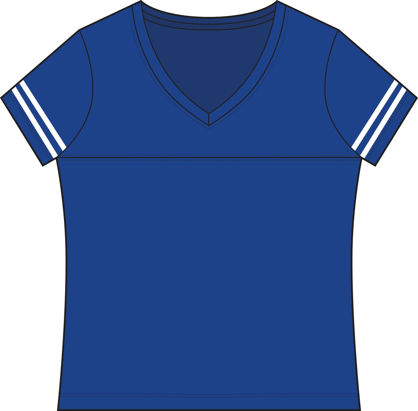 Women's Football Sporty V-Neck Tee — Stylish Team Jersey Top