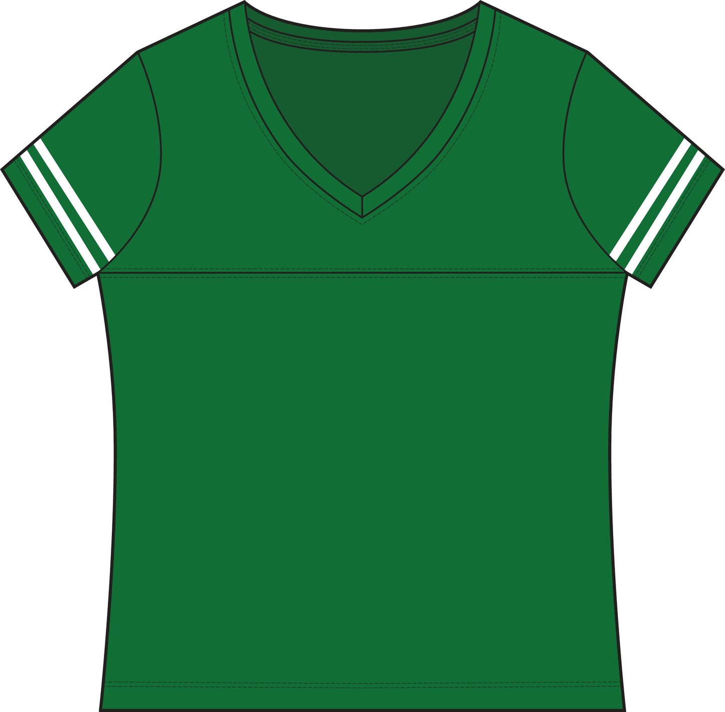 Women's Football Sporty V-Neck Tee — Stylish Team Jersey Top