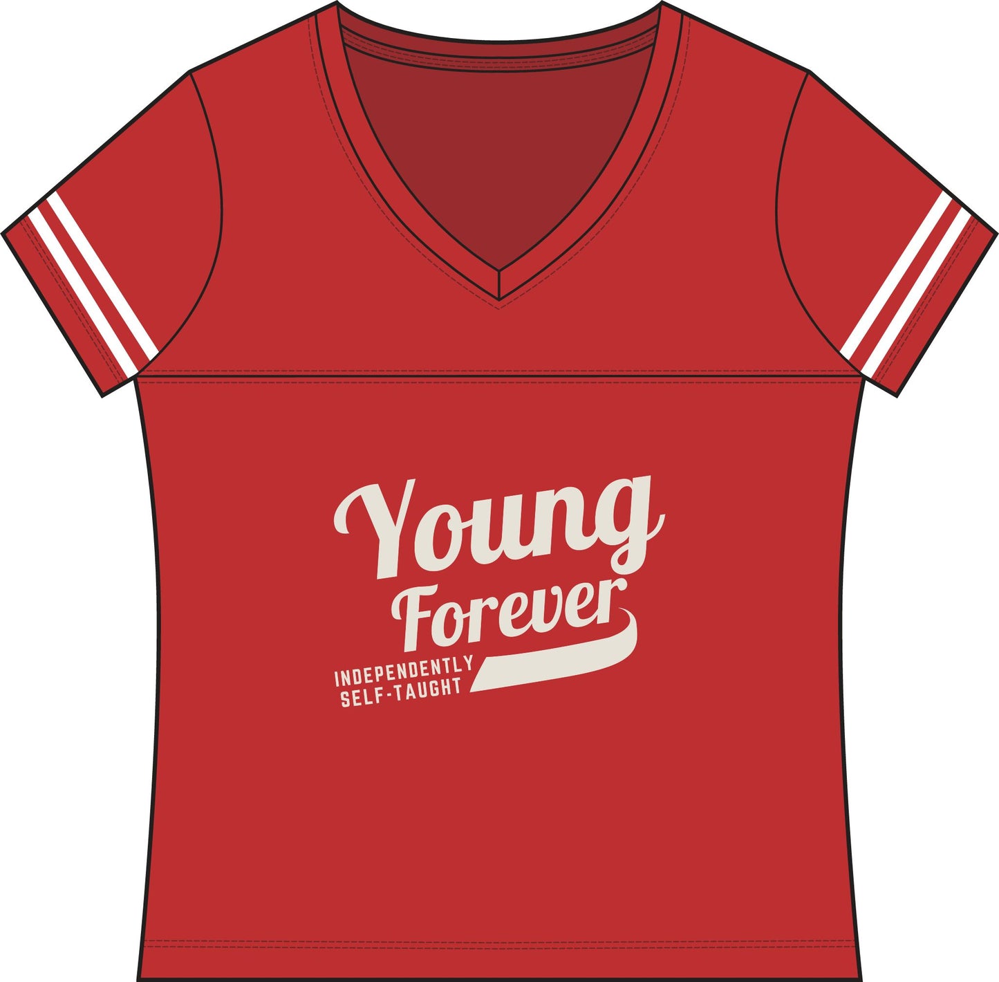 Women's Football Sporty V-Neck Tee — Stylish Team Jersey Top