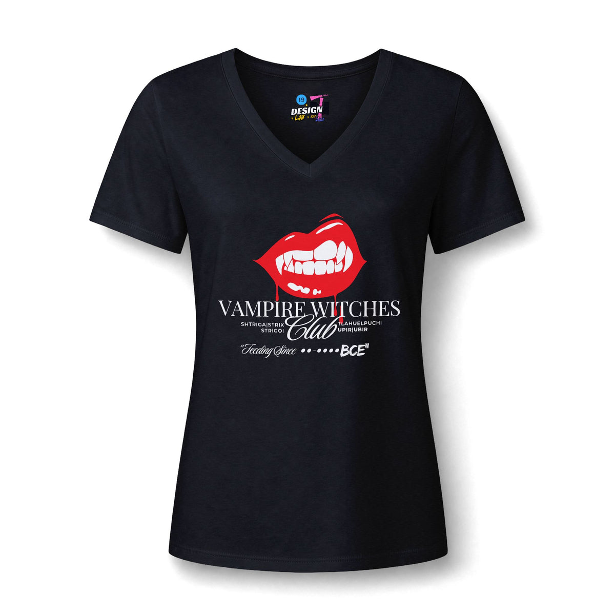 Vampire Kiss Women's V‑Neck Tee — Girls Club Shirt