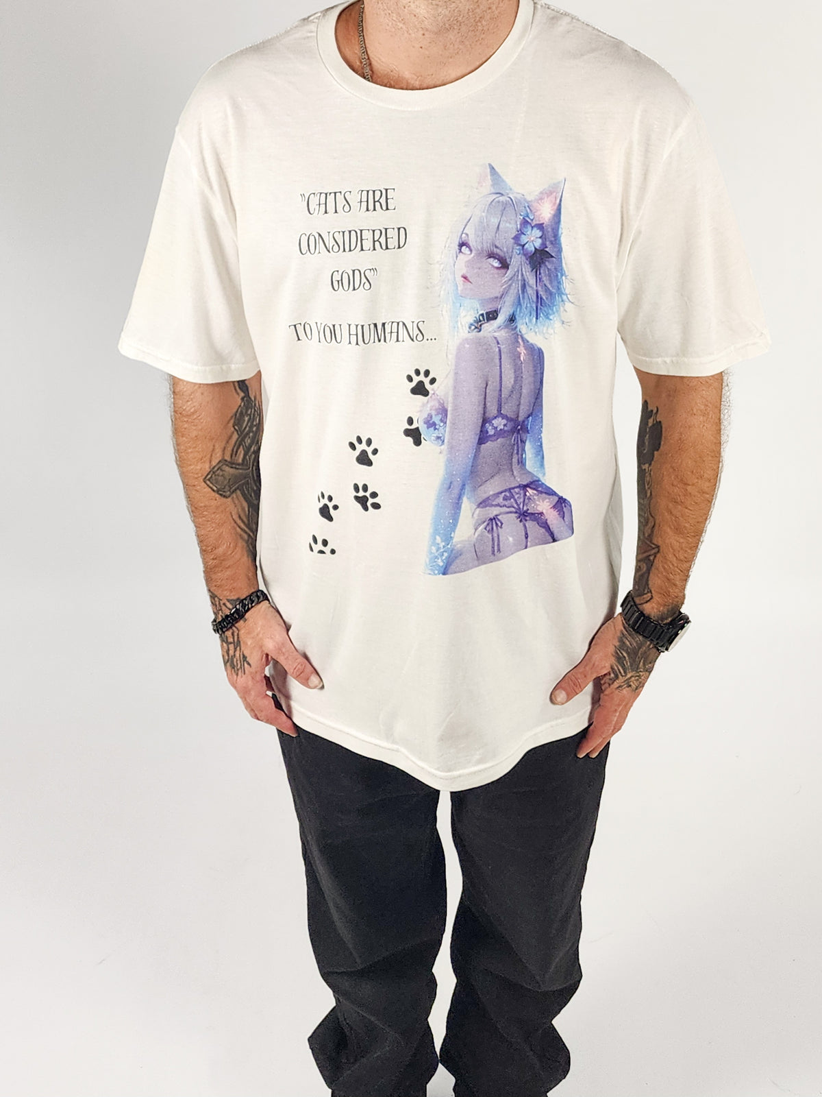 "It Takes Two"— “Cats Are Considered Gods to You Humans” Anime Kitty Tee