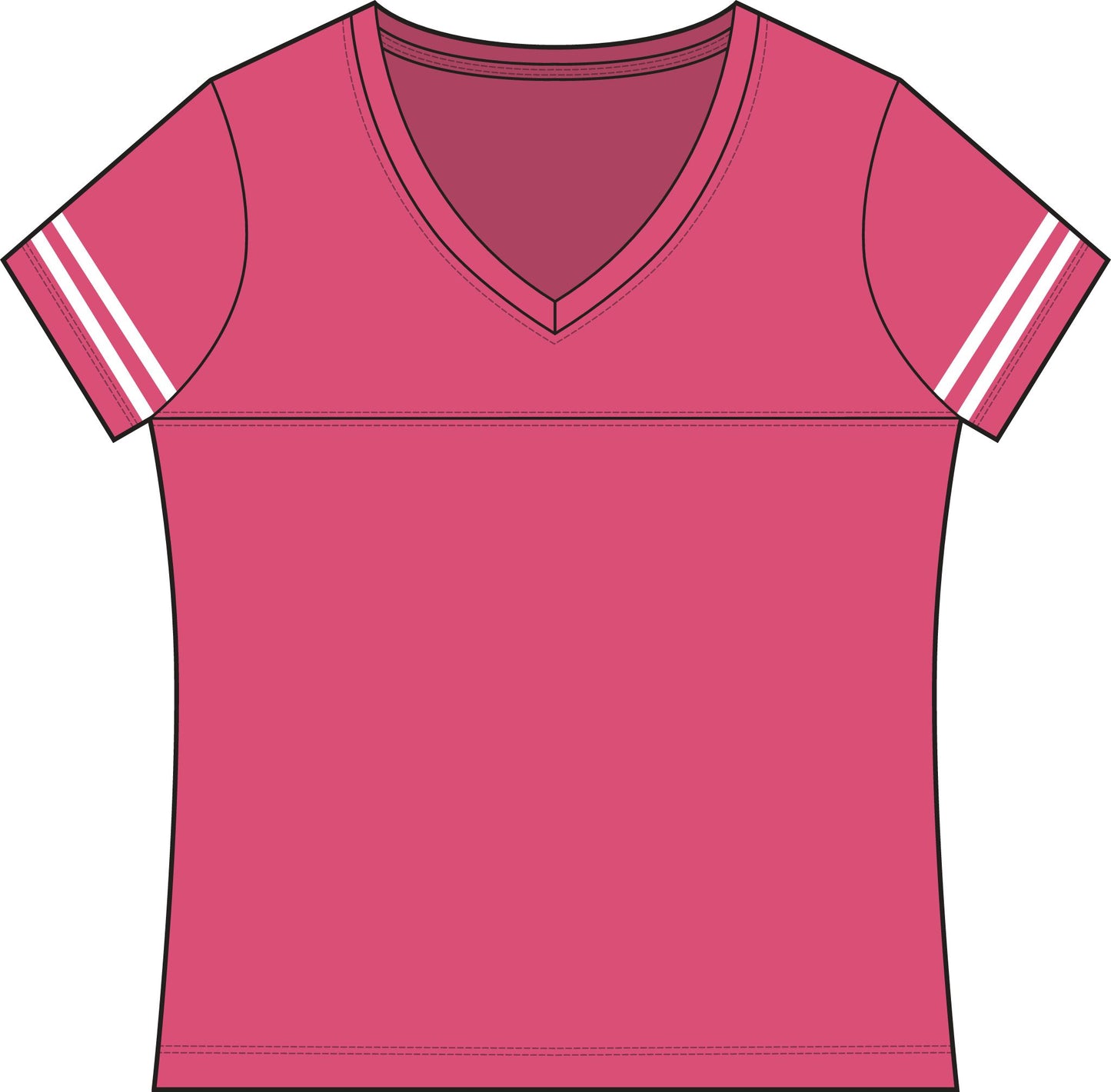 Women's Football Sporty V-Neck Tee — Stylish Team Jersey Top
