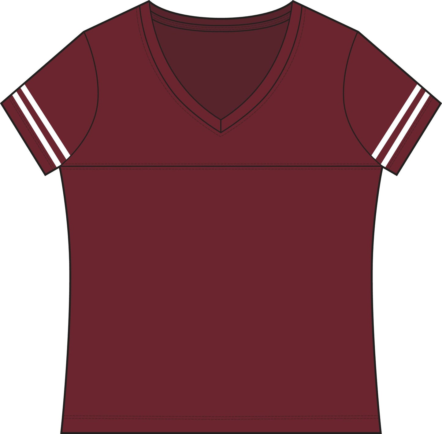 Women's Football Sporty V-Neck Tee — Stylish Team Jersey Top