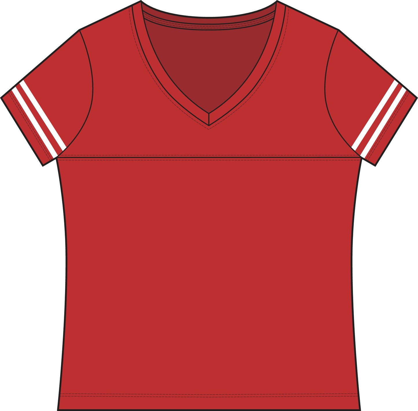 Women's Football Sporty V-Neck Tee — Stylish Team Jersey Top
