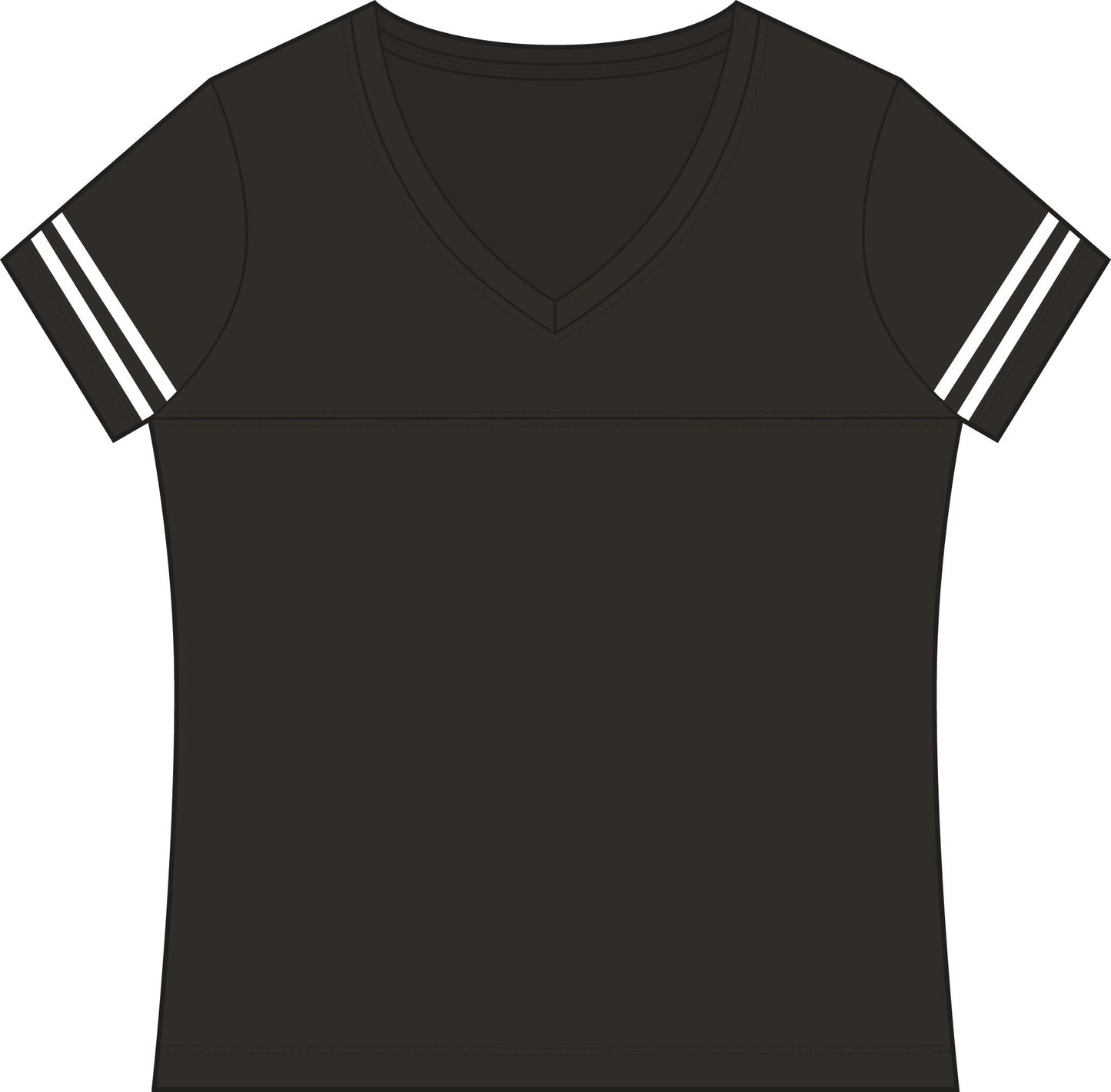 Women's Football Sporty V-Neck Tee — Stylish Team Jersey Top
