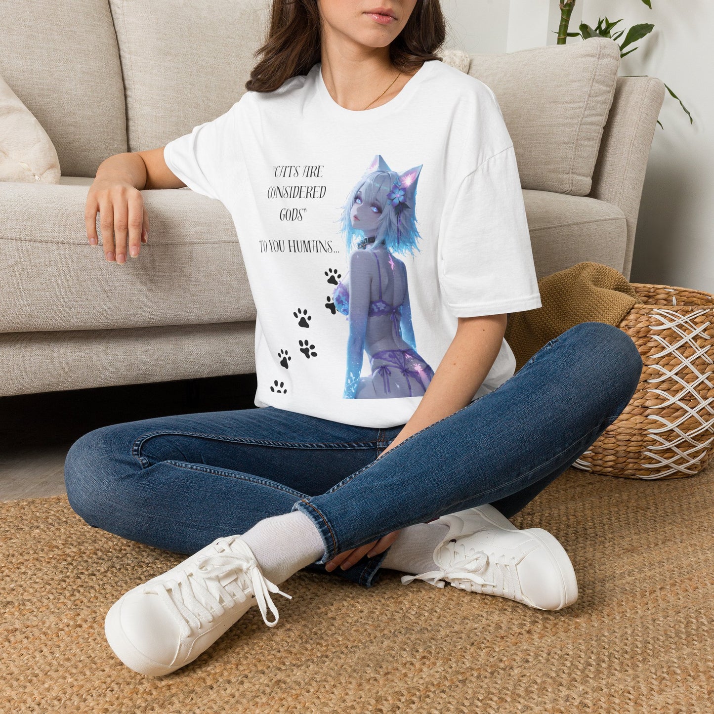 "It Takes Two"— “Cats Are Considered Gods to You Humans” Anime Kitty Tee