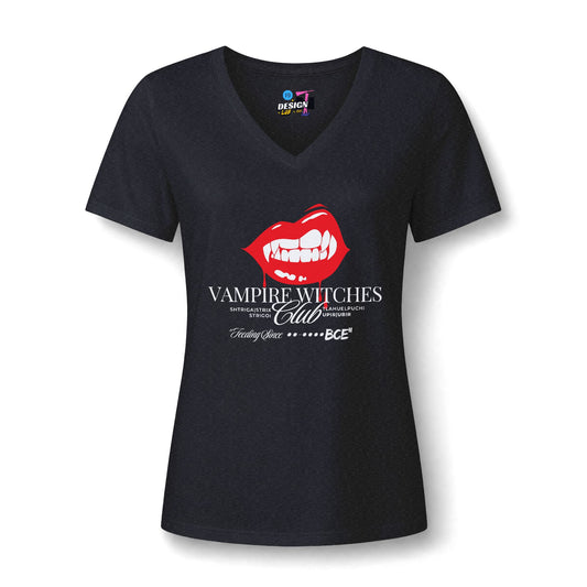 Vampire Kiss Women's V‑Neck Tee — Girls Club Shirt