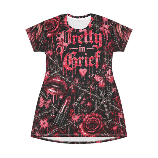 “Pretty in Grief | Gothic T-Shirt Dress”
